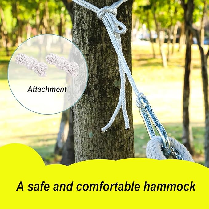 Camping Hammock with Tree Straps,SPortable Canvas Hammocks with Carry Bag 440lbs Portable Hammock Without Stand for Backyard Outdoor Indoor Hiking Beach Patio