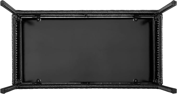 Manhattan Comfort Noli 4-Piece Patio Conversation Set, Outdoor Furniture Made of Steel Rattan | Includes 2 Modern Armchairs, Loveseat, Tempered Glass Coffee Table, Removable Waterproof Cushions, Grey