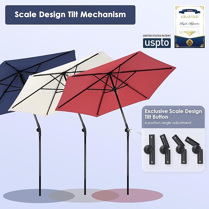 Yescom 7.5ft Outdoor Bistro Market Table Umbrella for Restaurant Cafe Rental Patio 250th Celebration Lawn Party Event Shade Yard Deck Railing Parasol