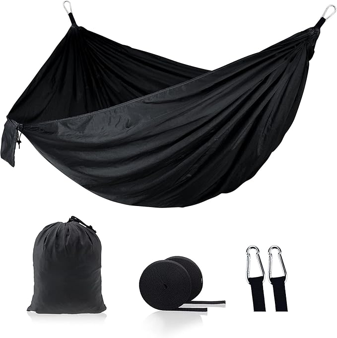 Camping Hammock, Camping Hammock Lightweight Parachute Nylon Portable Hammock with Tree Ropes and Carabiners, for Outdoors, Backpacking, Hiking, Camping, Travel, Beach, Backyard & Garden(#9)