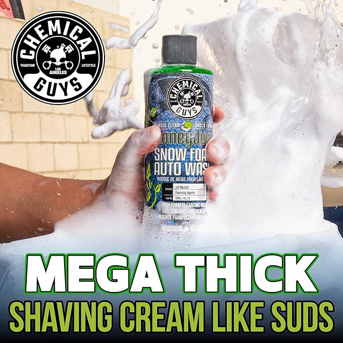 Chemical Guys CWS_110CS Foam Cannon & Snubby Snow Foam Kit - Honeydew Snow Foam Car Wash Soap, 128 fl oz (1 Gallon) + TORQ Foam Cannon Max 8 & Snubby Spray Foam Gun, for Pressure Washer - 3 Items
