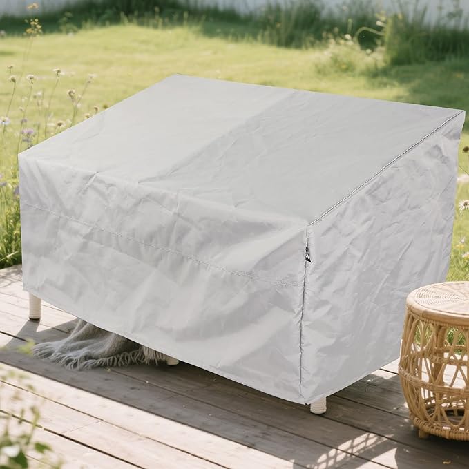 Patio Sofa Cover Waterproof, Heavy Duty 2 Seater Outdoor Bench Loveseat Cover,Patio Furniture Covers for Outside Sofa, Loveseat, Couch, Bench and Glider (Grey, 62.5"Lx35"Wx24/36"H)