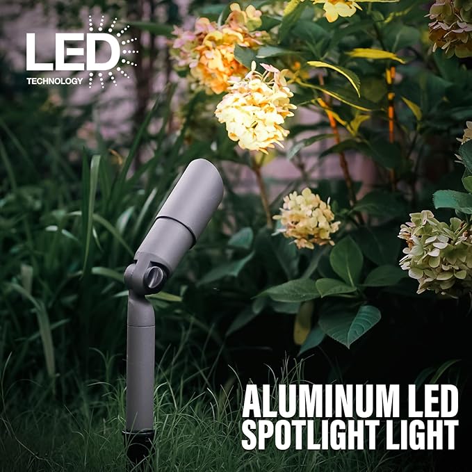 VENUS MANUFACTURING Low Voltage LED Spotlight 12V Outdoor Spot Lights Landscape Lighting 3 Watt 3000K Warm White Light Weatherproof Spot Light for Garden Trees with Spike & Connector 4Pack
