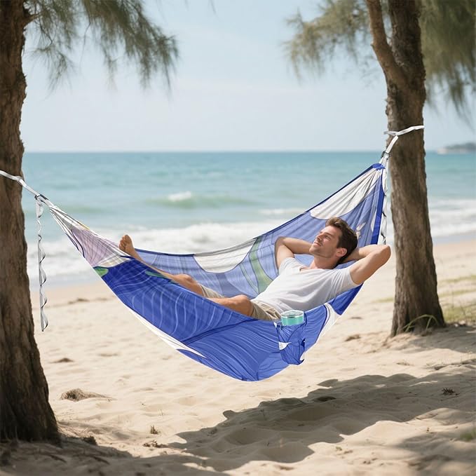 Safari Calla Lily Royal Blue 330lb Capacity Hammocks for Camping with Portabl Carry Bag Backyard Hammock for Camping & Hiking Essential hamaca para Patio Exterior