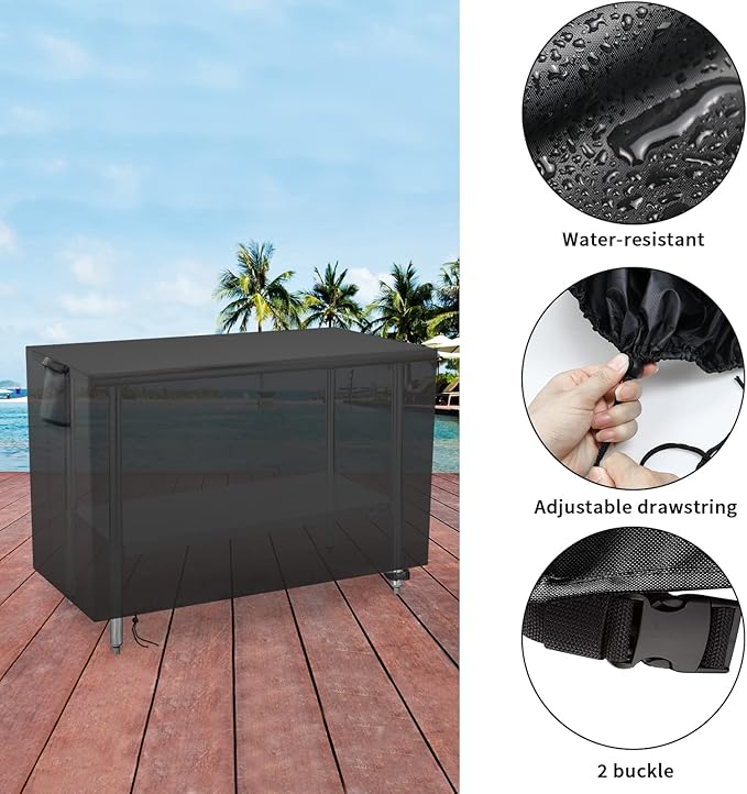 Outdoor Prep Table Cover 48 Inch,Waterproof Fadeproof UV Resistant Patio Stainless Steel Metal BBQ Table Cover All Season Protection for Outdoor Table - 48 x 24 x 35 Inch