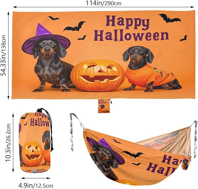 Hammocks for Outside Dachshund Dogs Camping Hammock Portable Hammocks with Tree Straps and Carry Bag Camping Accessories for Hiking Beach Outdoor