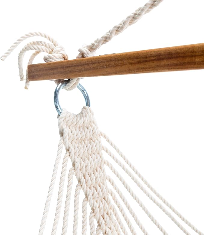 Original Pawleys Island Sunbrella Cushioned Single Swing – Gateway Aloe, Oak Spreader Bar, 350 lb Capacity, 24 in. x 24 in., Handcrafted in The USA