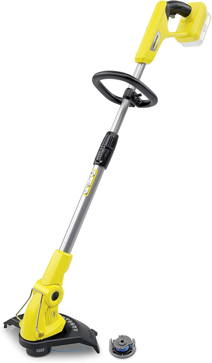 Kärcher 18V Battery-Powered Grass Trimmer LTR 18-30, Cutting Speed: 7800 rpm, Cutting Diameter: 30 cm, Thread Diameter: 1.6 mm, Can be Used with the Kärcher 18V Battery, Battery not Included Yellow