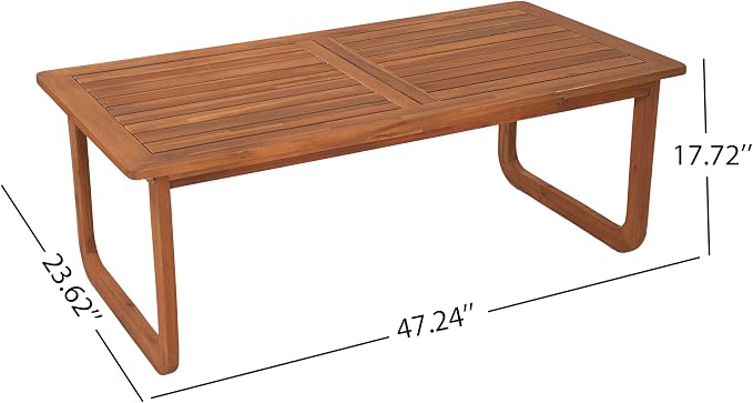 Christopher Knight Home Myra Acacia Wood 5 Piece Outdoor Patio Furniture Set, Wooden Patio Conversation Set with Sofa Loveseat Club Chairs & Coffee Table, 7-Seater Patio Sofas and Table Set,Teak+Beige