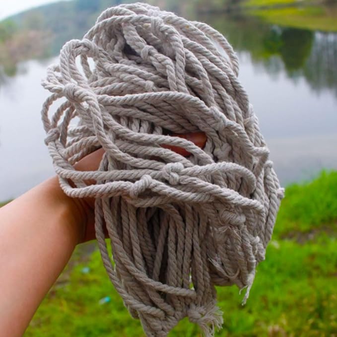Nylon Ropes Hammock Net Woven Outdoor Camping Multi-Purpose Lightweight Portable Tree Hanging Hammock