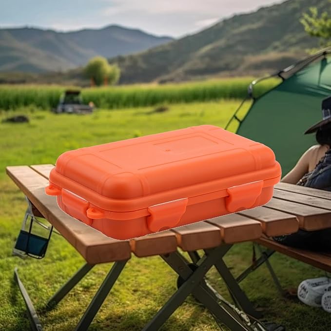 Brrnoo Outdoor Shockproof Box, Storage Containers, Shockproof Plastic Container Carry Boxes Camping Sealed Dry Box for Fishing Camping Hiking (Small Size)