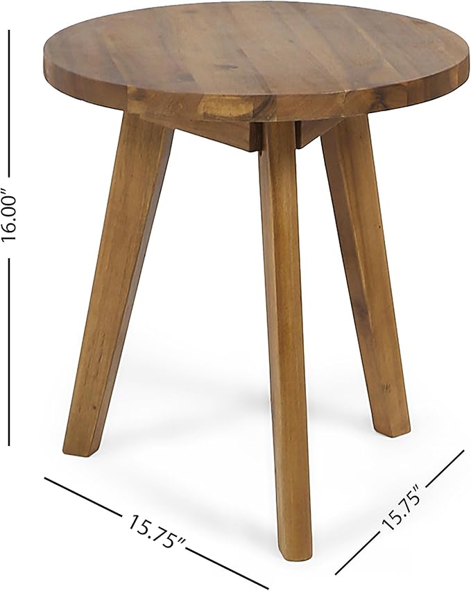 Christopher Knight Home Gino Outdoor Acacia Wood Side Table, Natural Finish