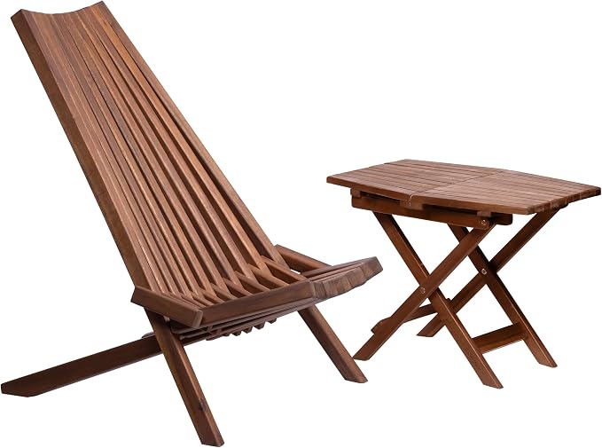 CleverMade Tamarack Folding Table - Outdoor Patio Furniture Accessory for Home Entertaining in the Patio, Backyard, and Deck, Cinnamon, Small