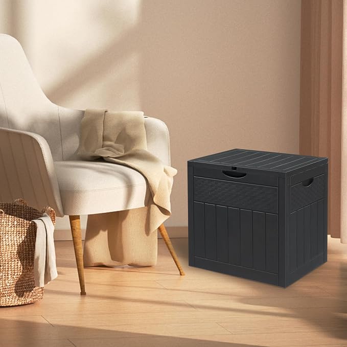 VINGLI 33 Gallon Outdoor Deck Storage, Polypropylene Deck Box with Side Handles, Lockable for Patio, Garden, Backyard and Balcony, Grey