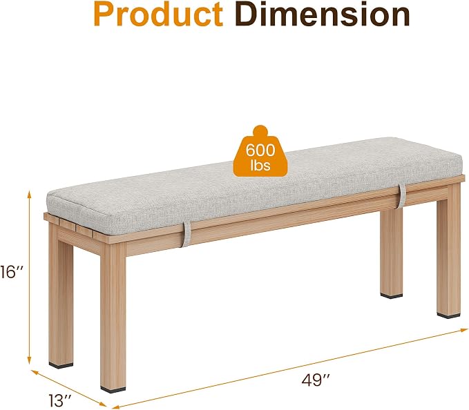 RoyalCraft Outdoor Bench, Aluminum Outside Bench for All-Weather, Outside Furniture with Waterproof Cushions, Patio Furniture Set for Deck, Backyard, Porch, Balcony, Brown