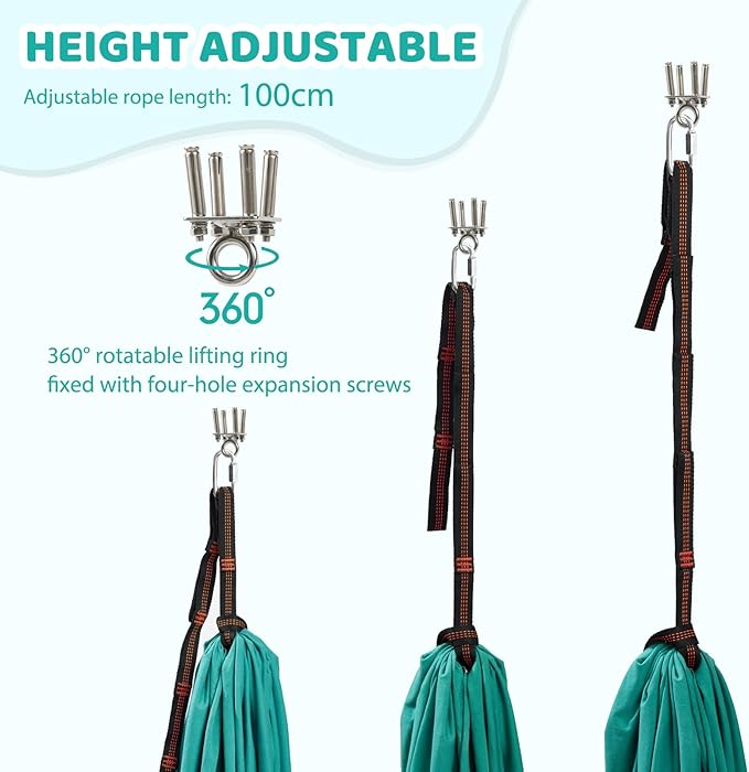 TOPARCHERY Indoor Sensory Swing w/More Special Needs, Cuddle Hammock for Sensory Integration Snuggle Swing Hammocks (Green)