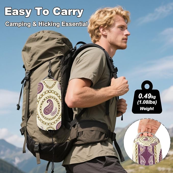 Chain and Paisley Hammocks for Camping with Portabl Carry Bag Portable Hammock Indoor Outdoor Patio