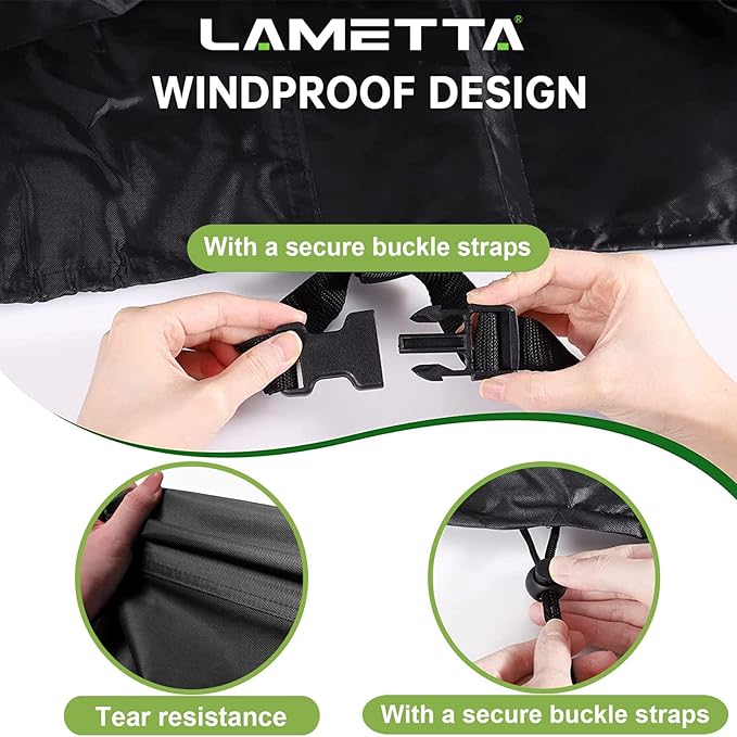 15.6 Foot Hammock Covers for Outdoor, 600D Heavy Duty Oxford Hammock Cover with Handles and Vents,Double Stitched Seams, Securing Buckle Strap,Black