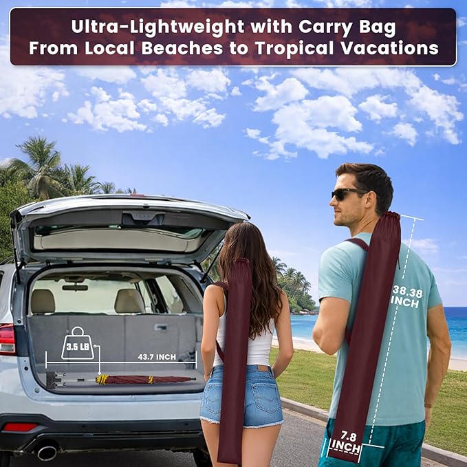 Chair Umbrella with Clamp,2PACK 53 inches Double Canopy Beach Chair Umbrella with Universal Clamp,50+ UV Protection,360° Swivel,Folding Clip on Sun Umbrellas for Table,Camping,Bench Chairs,Golf Cart