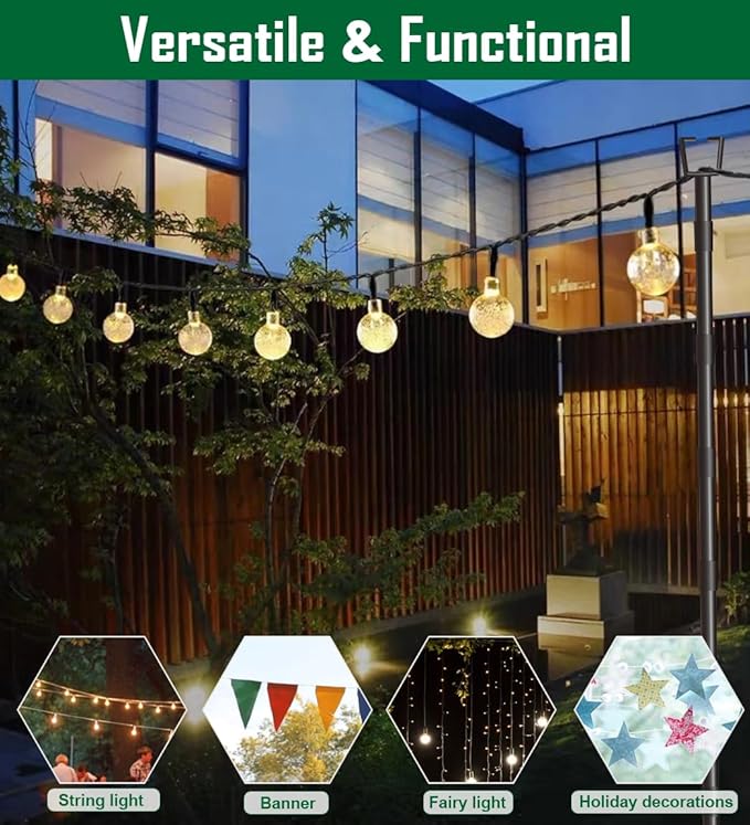 10Ft String Light Poles for Outside, Adjustable Metal Poles for Outdoor String Lights, Rustproof & Sturdy Light Stand Posts for Patio, Backyard, Deck, Garden, Party Decorations