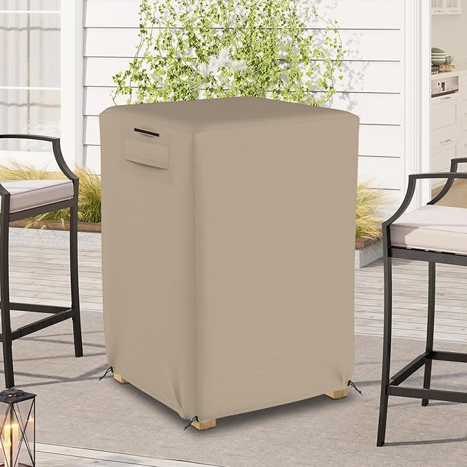 Seal Skin Covers Outdoor Square Coffee Table Cover, Heavy-Duty Elite PVC Waterproof & UV-Resistant Material, All-Weather Protection for Patio Furniture (Beige, 48"L x 26"W x 18"H)