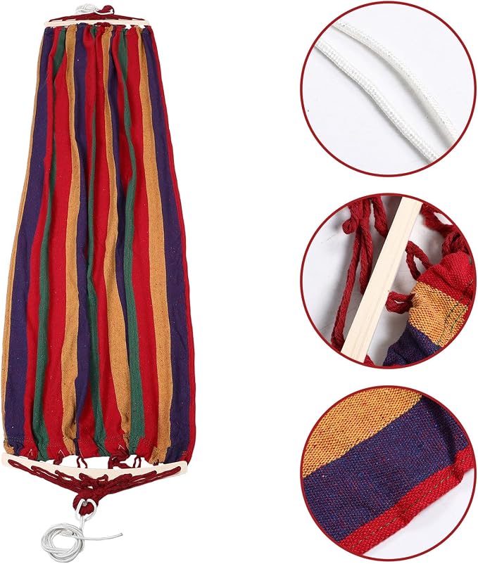 Outdoor Camping Canvas Hammock for Adults, Thick Weatherproof Portable Single-Person Bed 200X80Cm with Anti-Tip Design and Duckbill Buckle, Suitable for Travel, Beach, and Tree