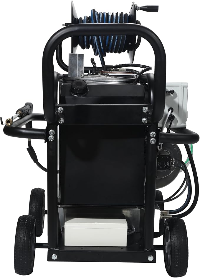 Dapper Supply 2600 PSI Electric Hot Water Pressure Washer 4 0 GPM Commercial Hot Water Power Washer Diesel Heated Water Cooled Triplex Pump 50 ft Hose 120V 20A