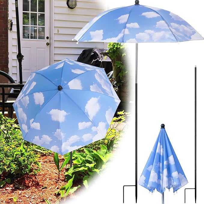 Plant Umbrellas for Outdoor Plants, Large Garden Plant Umbrella Shade Upgraded Adjustable Angle Height for Potted Plants Garden Beds