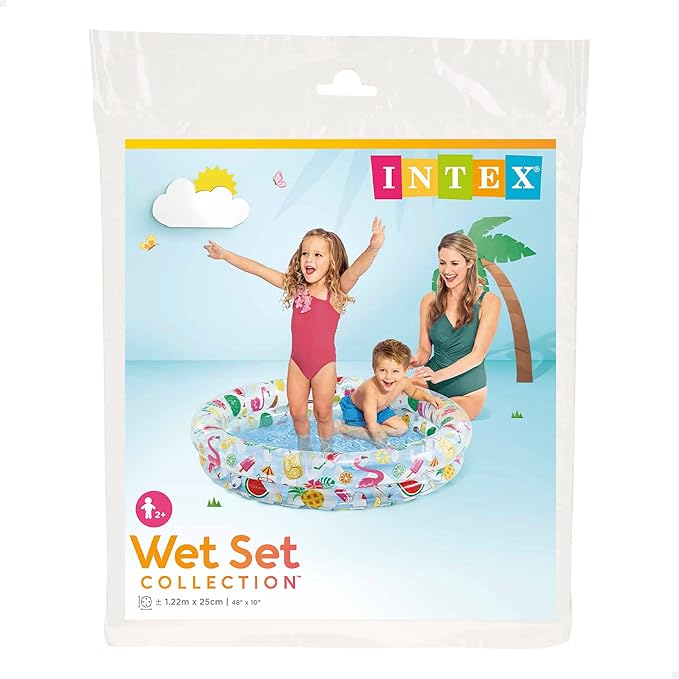 Intex Inflatable Stars Kiddie 2 Ring Circles Swimming Pool (48" X 10") [Assorted Styles]