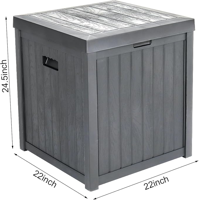 51 Gallon Outdoor Garden Storage Deck Box Outside Storage Waterproof Box Patio Chest for Tools, Cushions, Toys, and More Durable PP Plastic Assembly Hardware Included 51 Gal Capacity Grey
