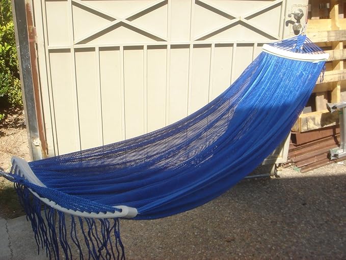 Indoor/outdoor Adult Hammock Swing Bed Extra Large 80" Long for Adult up to 80" Tall, Blue