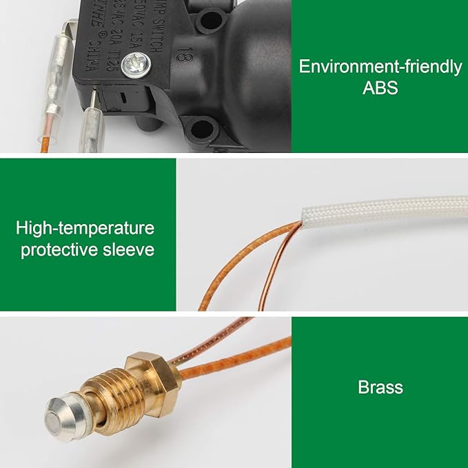 Coolrunner Gas Patio Heater Repair Replacement Parts Outdoor Heaters Safety Kits Thermocouple (M8 x1) and FD4 Dump Switch for Propane Gas Patio Heater