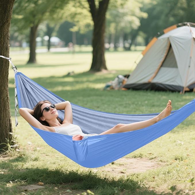 Blue Solid Color 330lb Capacity Hammocks with Portabl Carry Bag Fabric Hammock for Patio Backyard Lounge Base hamacas para Patio