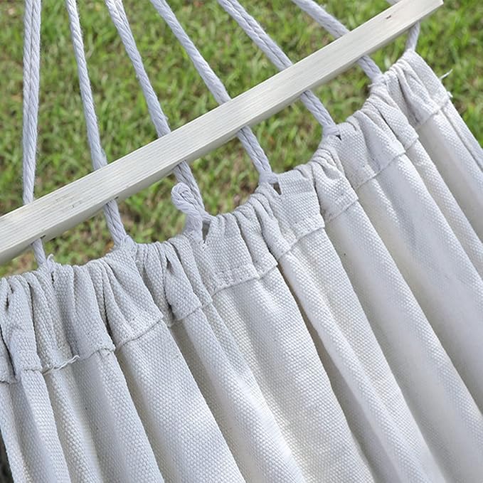 HUHJYUGE Camping Hammock, Breathable Durable Portable Hammocks with Ropes & Carry Bag, Cotton Hammock Comfortable Fabric Hammock, Perfect for Outdoor/Indoor Patio Backyard (190x150cm)