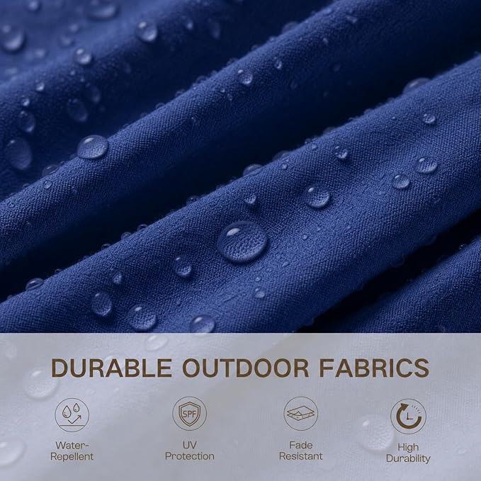 Kingdura 9ft Cantilever Patio Umbrella with Base Included, Large Round Metal Outdoor Offset Umbrella with 360-degree Rotation, 4 Position Tilt, UV Protection for Pool Deck Patio (Navy blue)