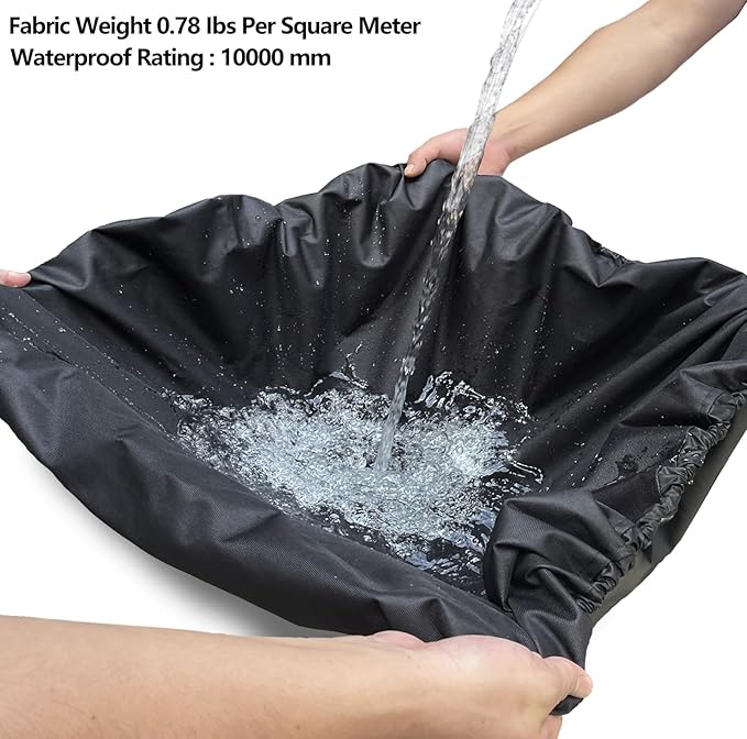 Outdoor Square Table Cover Waterproof UV-Resistant for 40 x 40 Inch Patio Tables - Heavy Duty Weatherproof Table Top Protector with Elastic Hem (Black)