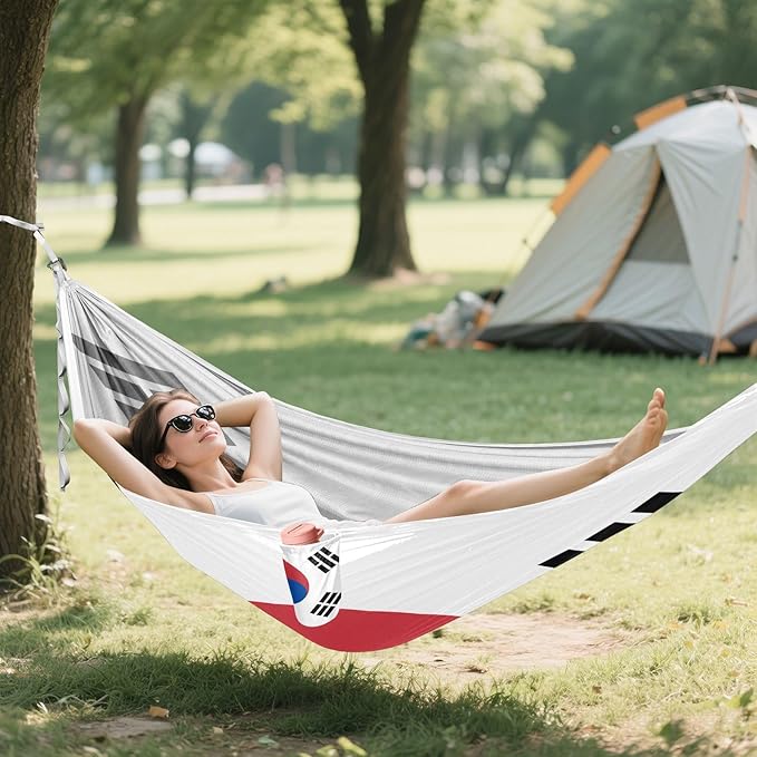 National Flag of The Democratic People's Republic of Korea Hammocks with Portabl Carry Bag Backyard Hammock for Indoor Outdoor Patio