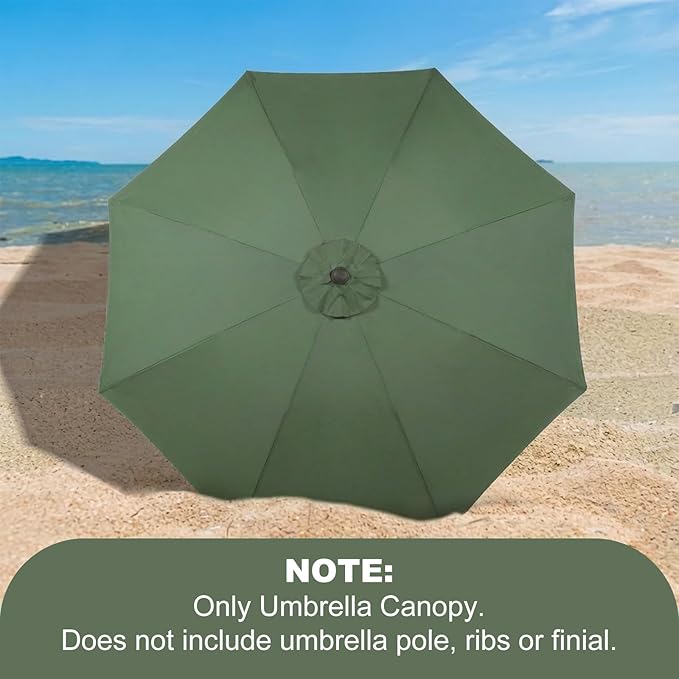 BPS Patio Umbrella Replacement Canopy for 9 ft 8 Ribs Table Umbrella, Outdoor Umbrella Replacement for Market Parasol, Canopy Only