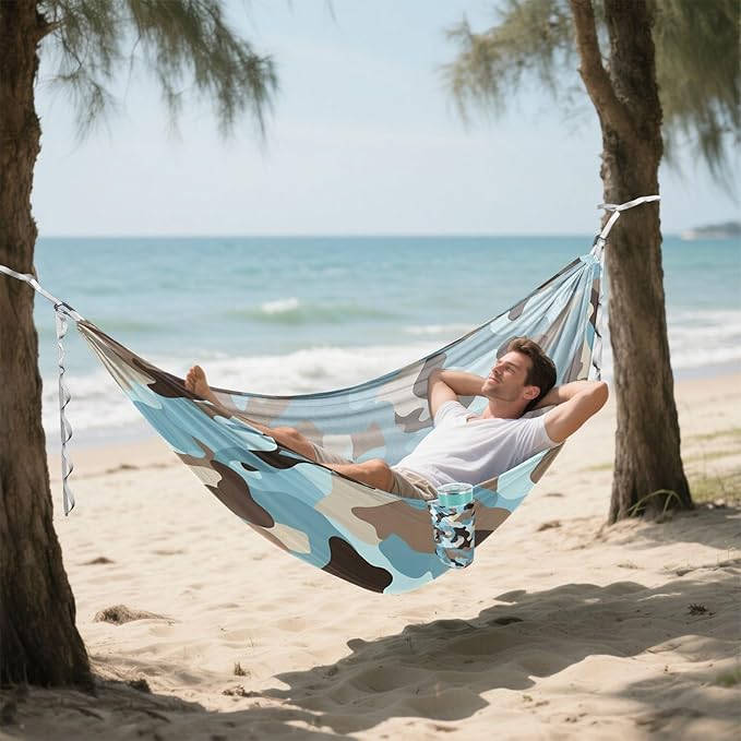 Camouflage Blue 330lb Capacity Hammocks for Camping with Tree Straps Tree Hammock for Outside Beach Patio Garden hamacas para adultos