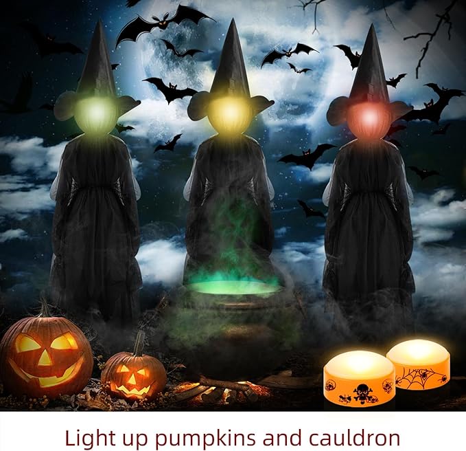 CANDLE IDEA 2 PCS Halloween LED Pumpkin Lights with Timer and Remote, Battery Operated Jack-O-Lantern Orange Light for Halloween Decor, Flameless Candles for Pumpkin Decoration