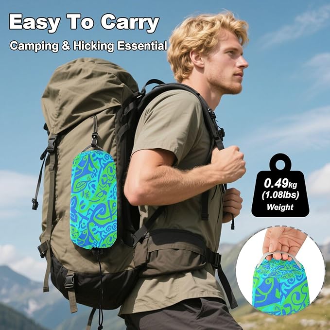 Blue-Green Tie-dye 330lb Capacity Hammocks for Camping with Portabl Carry Bag Rope Hammock for Outside Patio Garden Bases para hamacas para adultos