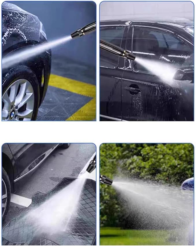 High Pressure Power Car Water Washer Nozzle with Metal Connector, Garden Hose Sprayer for Car Washing and Outdoor Cleaning, Sturdy Watering and Pressure Cleaning Accessory (2Set)