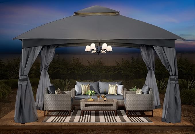 ABCCANOPY 8x8 Outdoor Gazebo - Patio Gazebo with Mosquito Netting, Outdoor Canopies for Shade and Rain for Lawn, Garden, Backyard & Deck (Dark Gray)
