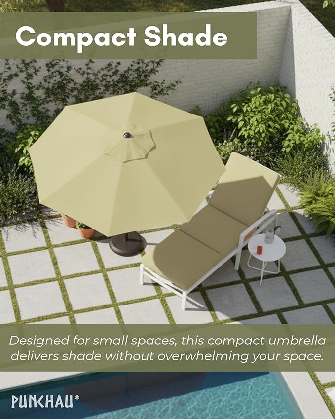 6 Ft Outdoor Patio Umbrella with Aluminum Pole, Easy Open/Close Crank and Push Button Tilt Adjustment - Sage Green Market Umbrellas
