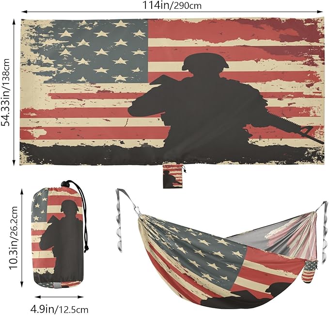 National Vietnam War Veterans Day Outdoor Hammock with Tree Straps Tree Hammock for Outside Beach Patio Garden