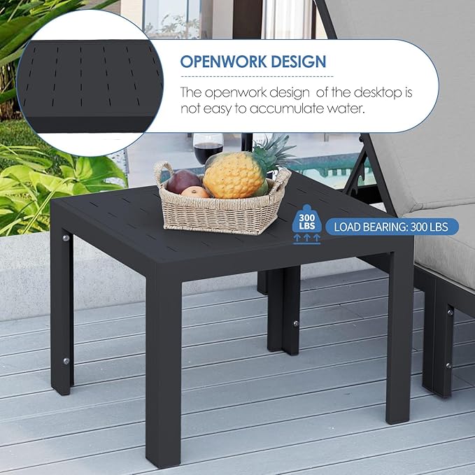 NICESOUL 8 Piece Extra Large Modern Aluminum Outdoor Sofa, 29" Deep Wide Seating, 500 lbs Durable Sectional Set for Heavy People, Rust Resistant Patio Furniture Set for Backyard Poolside, Light Gray