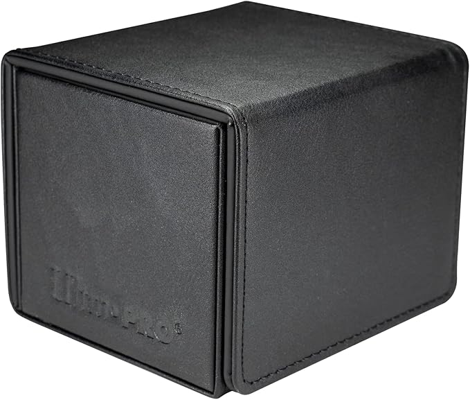 Ultra Pro - Vivid Alcove Edge Deck Box (Black) - Stores & Protects Up To 100 Standard Size Collectible, Baseball, Gaming, Sports or Any Standard Size Cards In You Collections