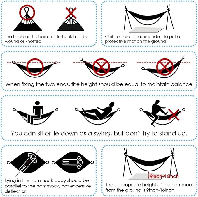 150-300KG Outdoor Hammock Portable Tree Hanging Bed Swing Chair for Garden Camping Beach Yard Travel(Red)