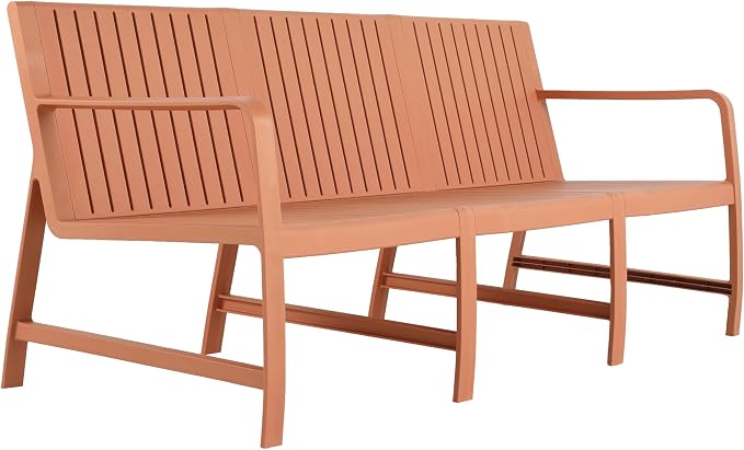 KEIKI 5 PC Outdoor Indoor 3-Seater Sofa,2 Chairs and 2 Coffee Tables PP Furniture Set Easy Assembly for Patio