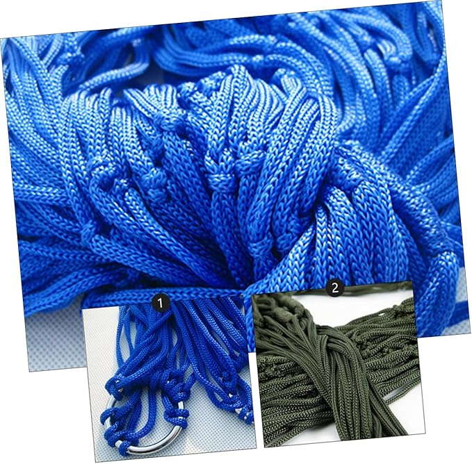 LIOOBO 2pcs Outdoor Nylon Rope Hammock Camping Bed Mesh Net Lightweight Hanging Hammock Chair for Traveling